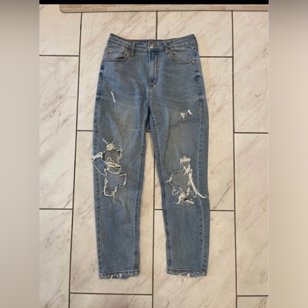 Wild Fable Light Blue Distressed Ankle Jeans